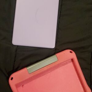 Purple Tablet with Pink Protective Case